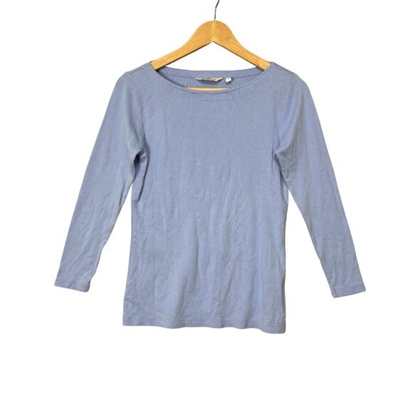 Vineyard Vines Womens Round Neck Long Sleeves Top Sz Small Blue Pima Modal Blend - Picture 1 of 7
